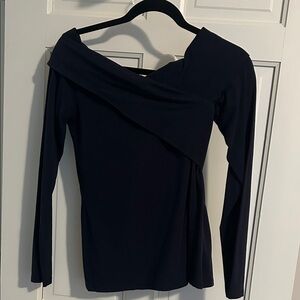 Elegant Navy Off-Shoulder Women's Top
